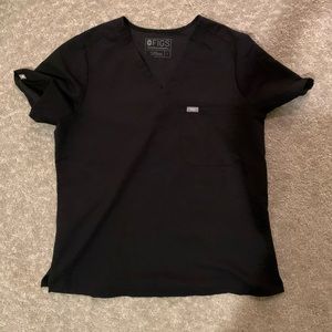 FIG SCRUB TOP - Black